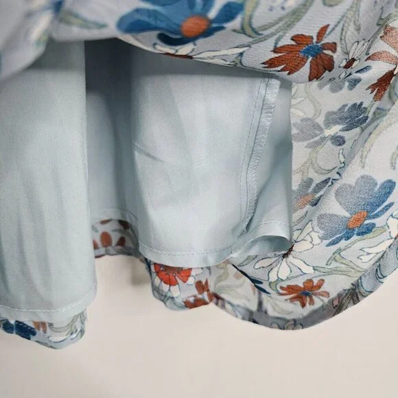 MADEWELL Open Back Dress size 0 XS WILDFLOWER GARDEN BLUE FLORAL Spring Summer - Picture 8 of 12